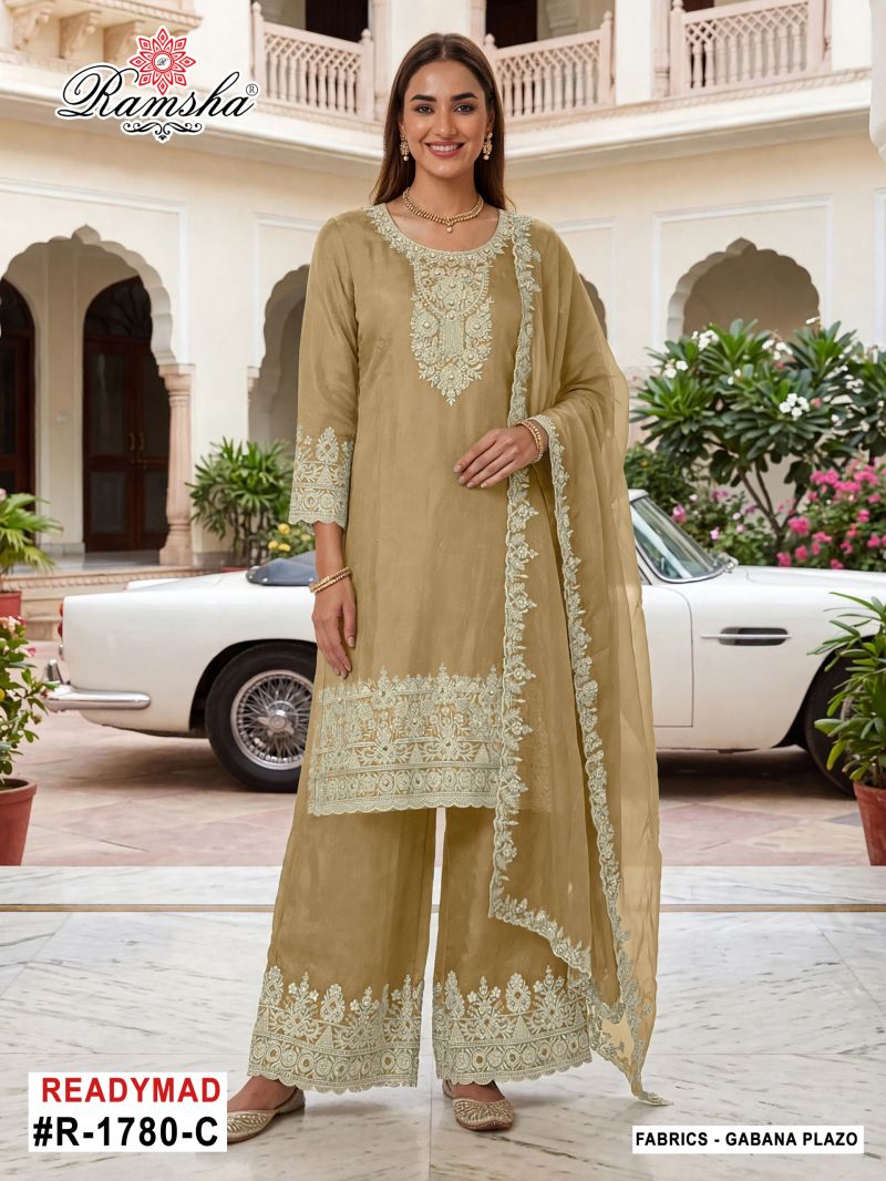 R 1780 A To D By Ramsha Gabana Zari Readymade Pakistani Suits 